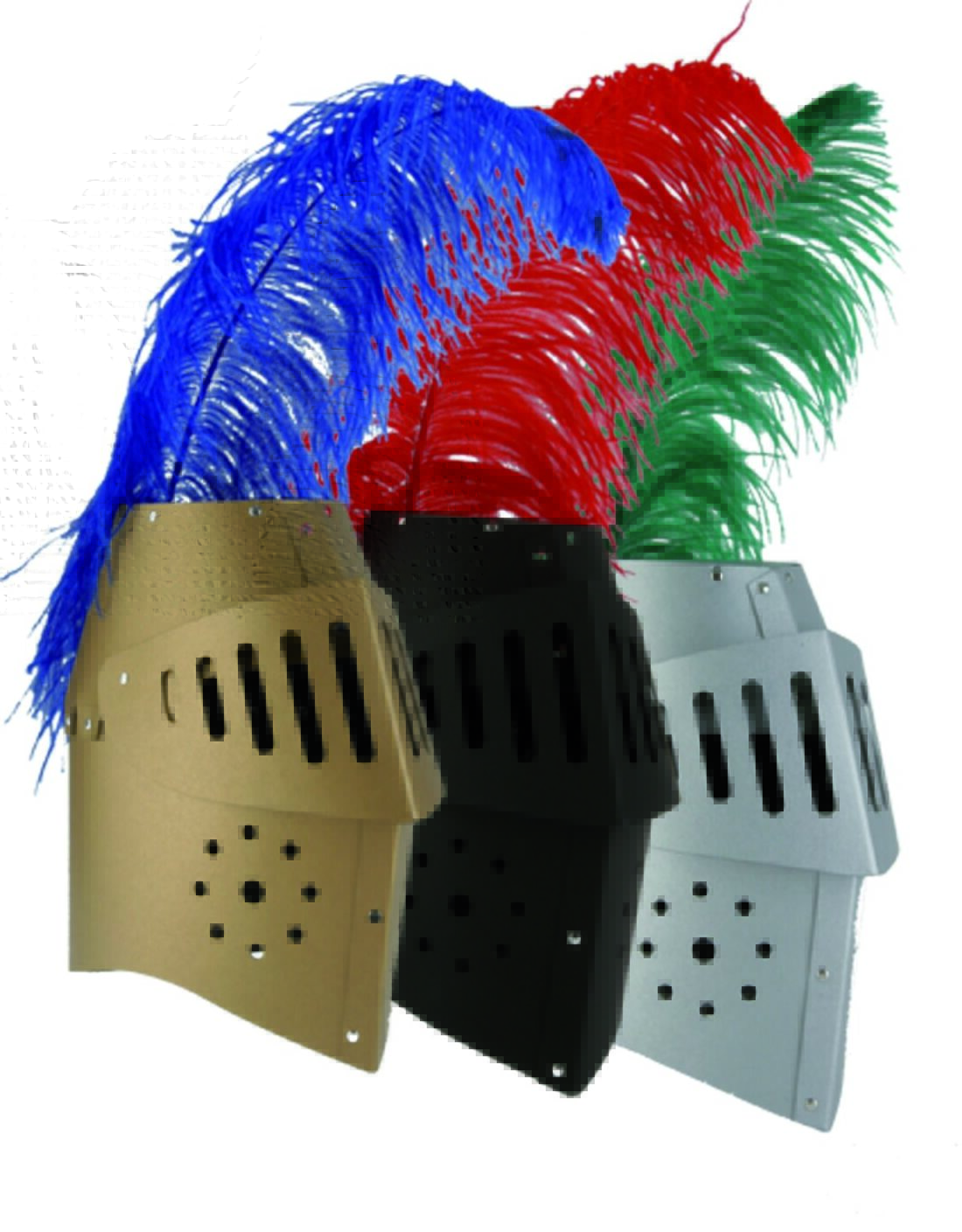 Casque Chevalier Argent Avec Plume VAH Bo Jeux 85