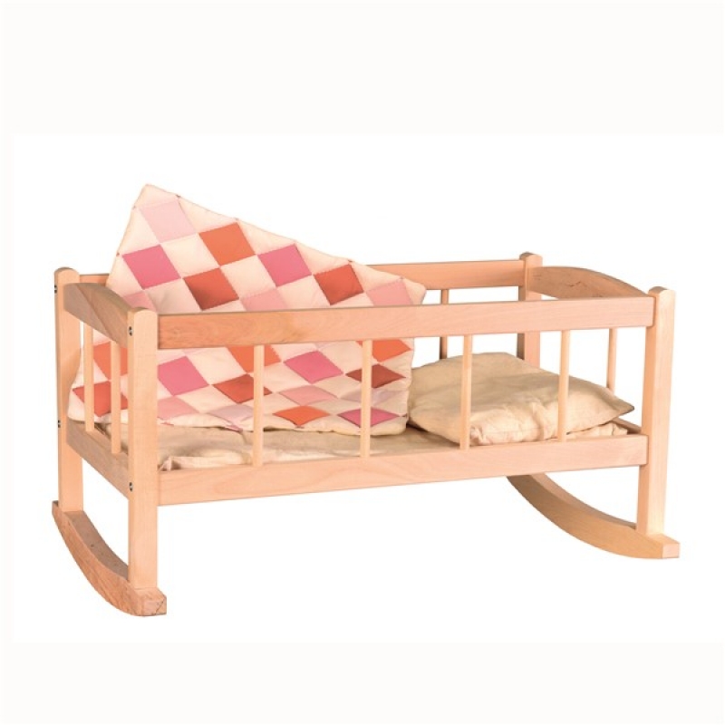 BERCEAU EN BOIS AVEC COUVERTURE PATCHWORK - EGMONT TOYS