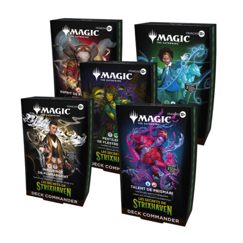 magic the gathering les secrets de strixhaven lot des 5 decks commander